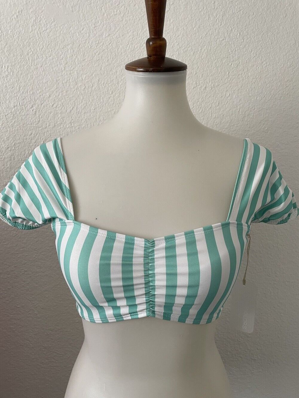 Kenny Flowers Swim Bikini Top Lanai Sleeved Striped Swimwear